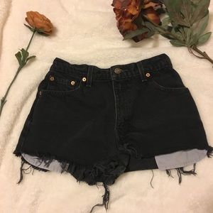 Levi original black jean cut off shorts